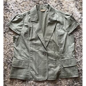 Motto Your Style Mantra Short Sleeve Blazer Sz XL Green